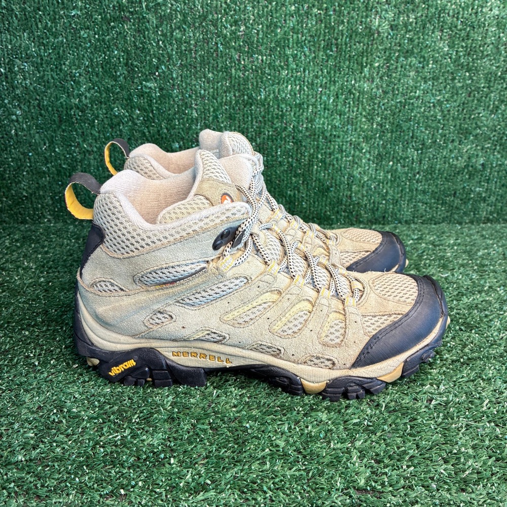 Merrell Moab Ventilator Mid Vibram Hiking Outdoor Sneakers Boots Taupe Womens 7